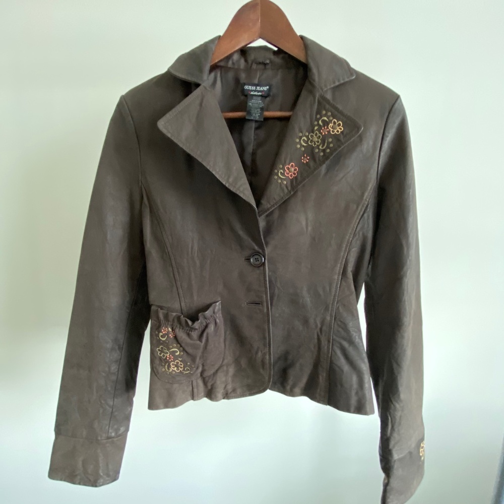 Guess Brown Leather Jacket
